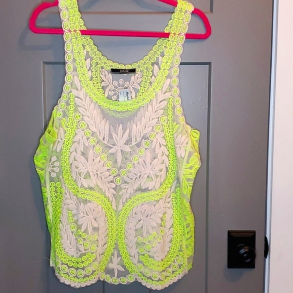 NEW Sheer, Embroidered ladies blouse. NEW WITH TAGS